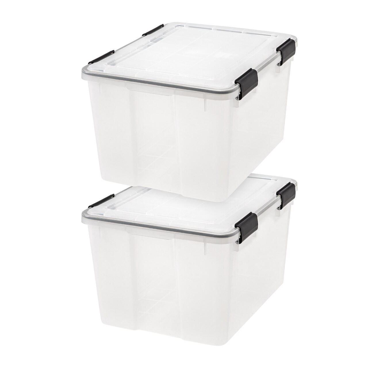 IRIS USA 46.6qt WEATHERPRO Airtight Plastic Storage Bin with Lid and Seal and 4 Secure Latching Buckles